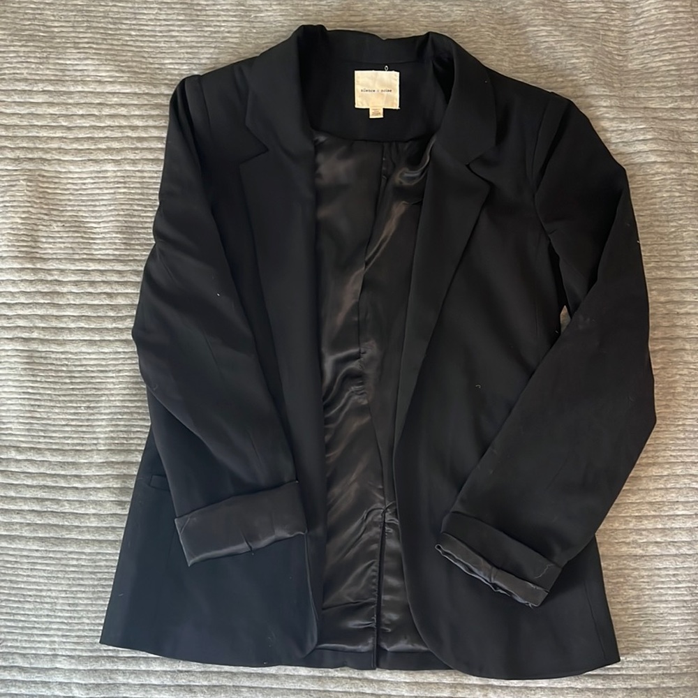 silence + noise black blazer, size M